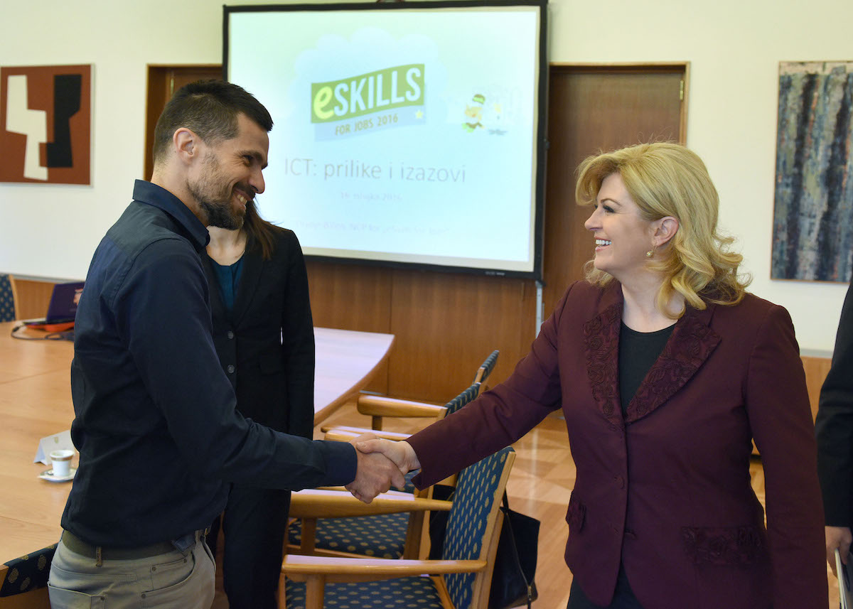 Delegacije inicijative "eSkills for Jobs" na jučerašnjem sastanku kod Predsjednice Republike Hrvatske